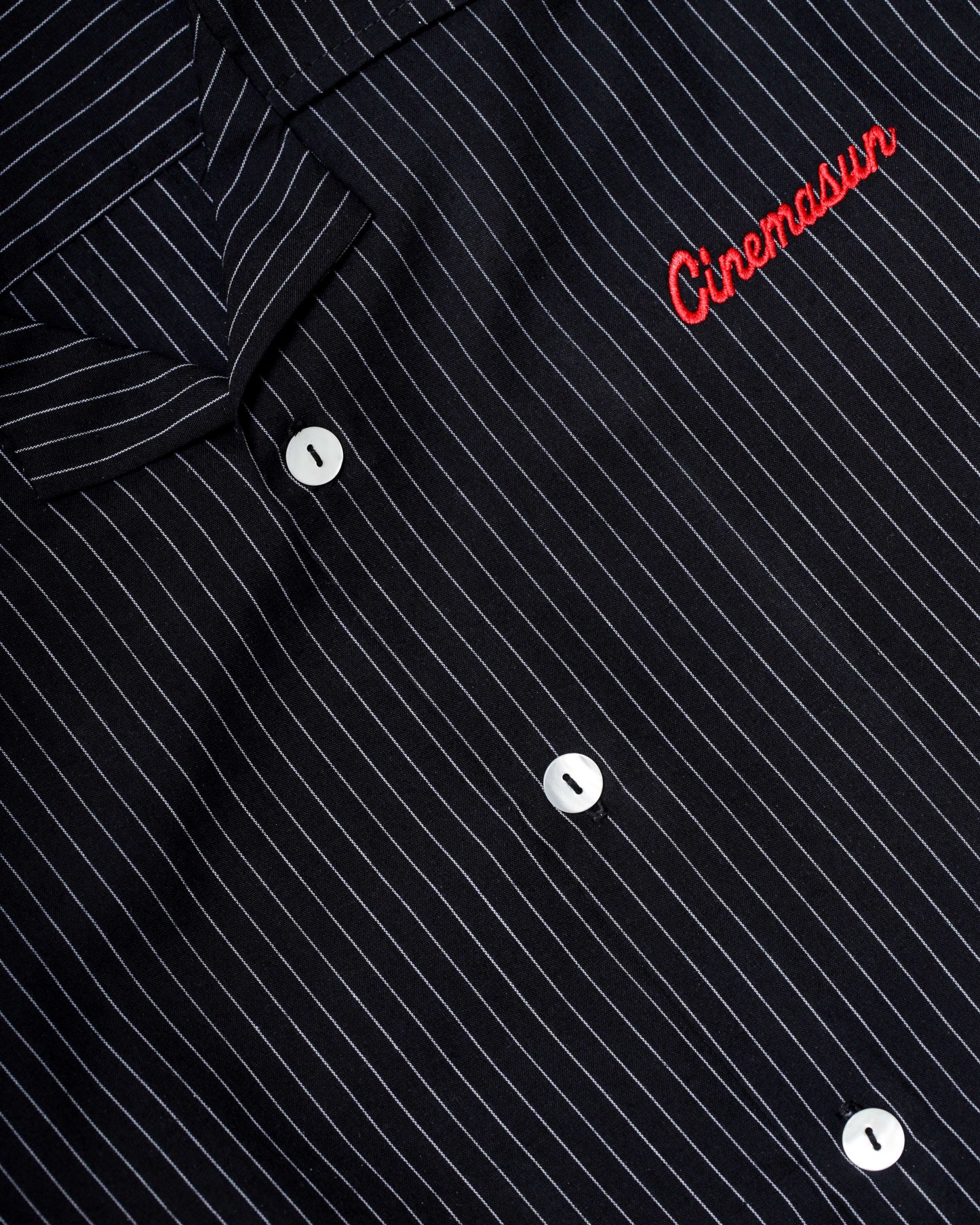 Script Diner Pinstripe Polo - Black