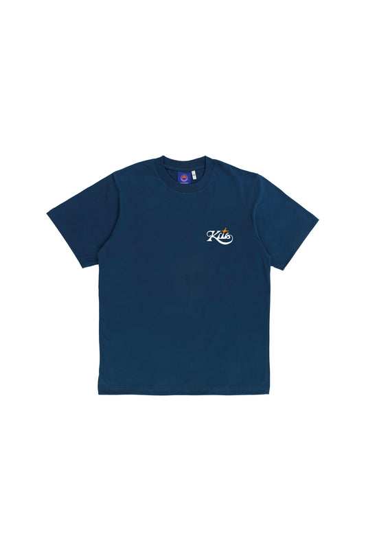Kits Logo Suede Tee - Navy