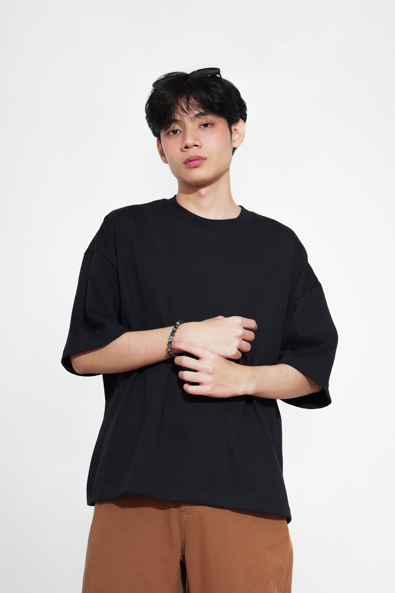 Tempo Heavy Jersey Cropped Tee - Black