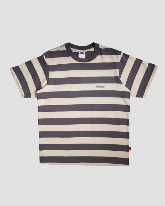 Wide Lines Cotton Stripes Tee - Ash & Oat