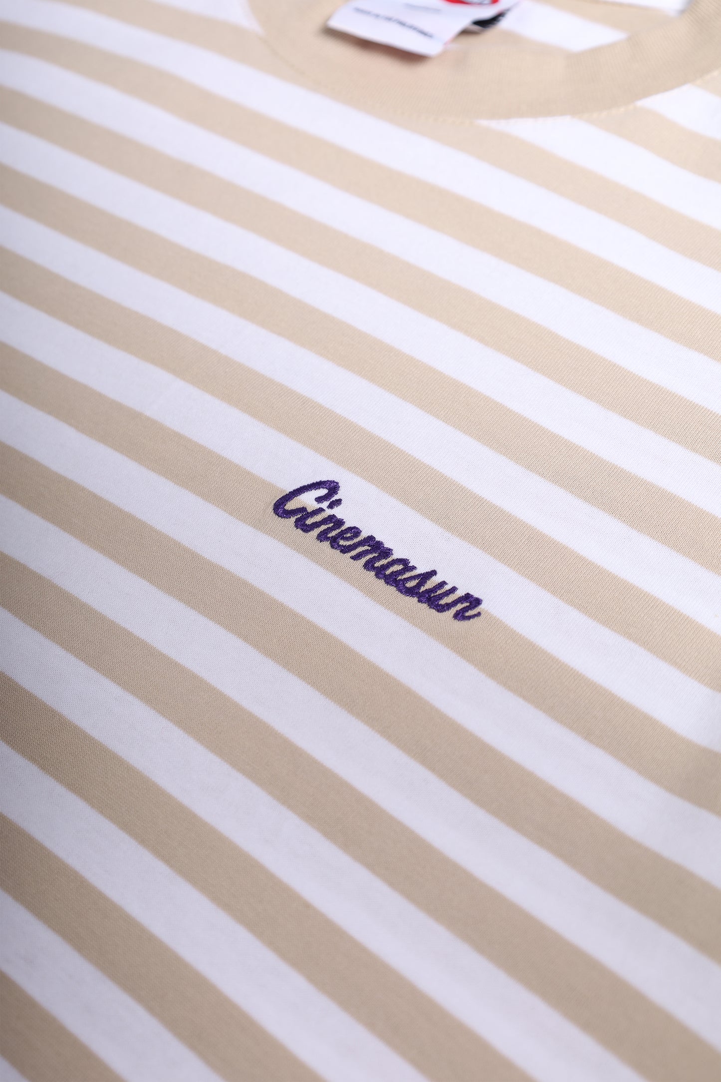 Hooped Stripes Cotton Tee - Oat & White