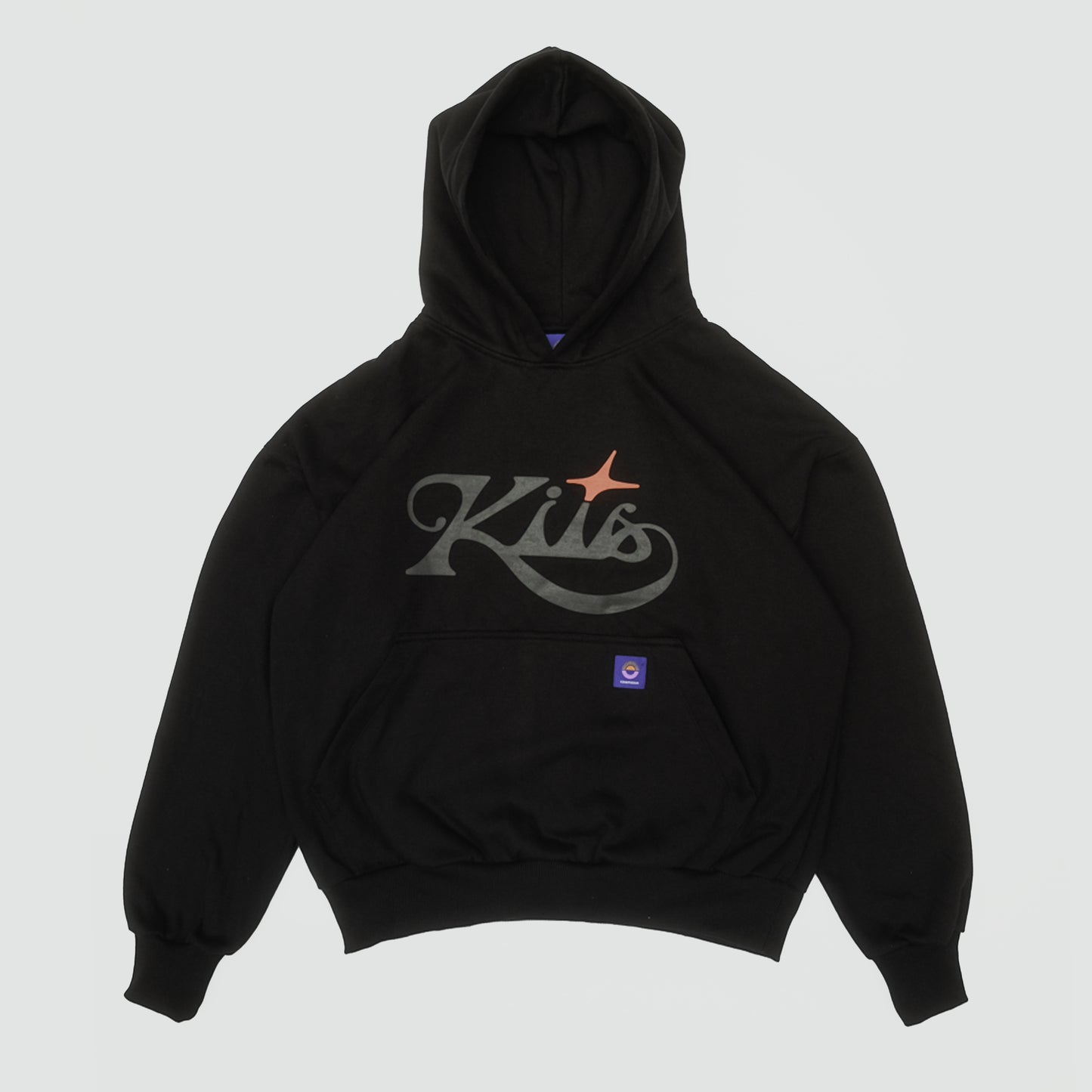 Kits Logo Brushed Hoodie - Black