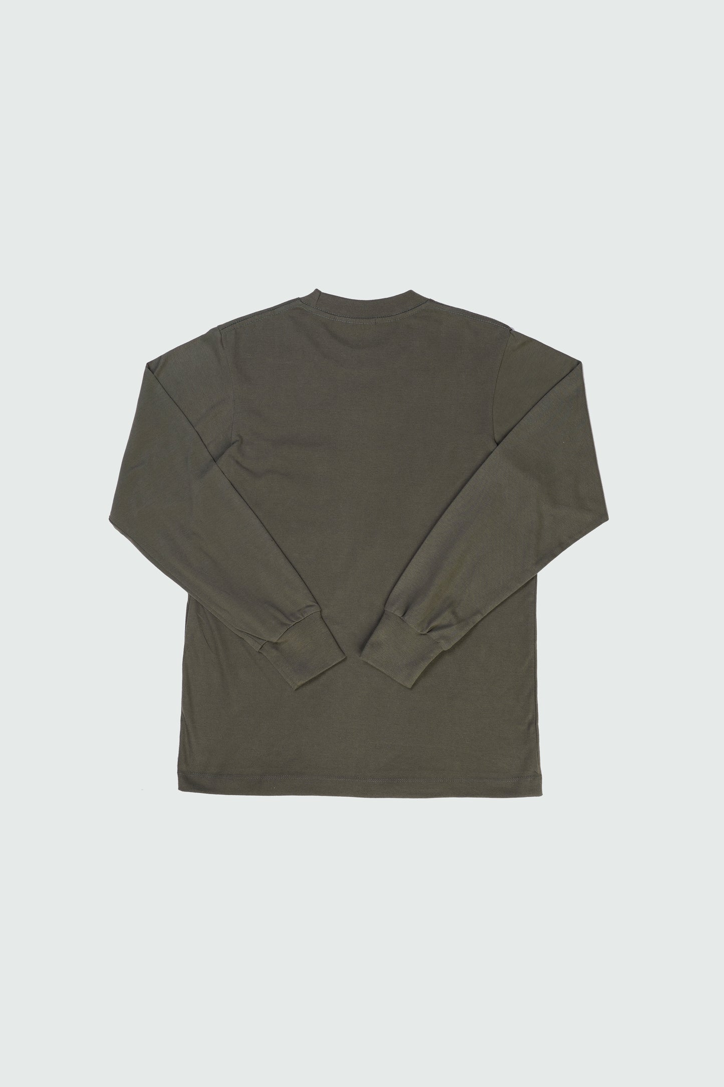 Pocket Suede Long Sleeves Tee - Olive