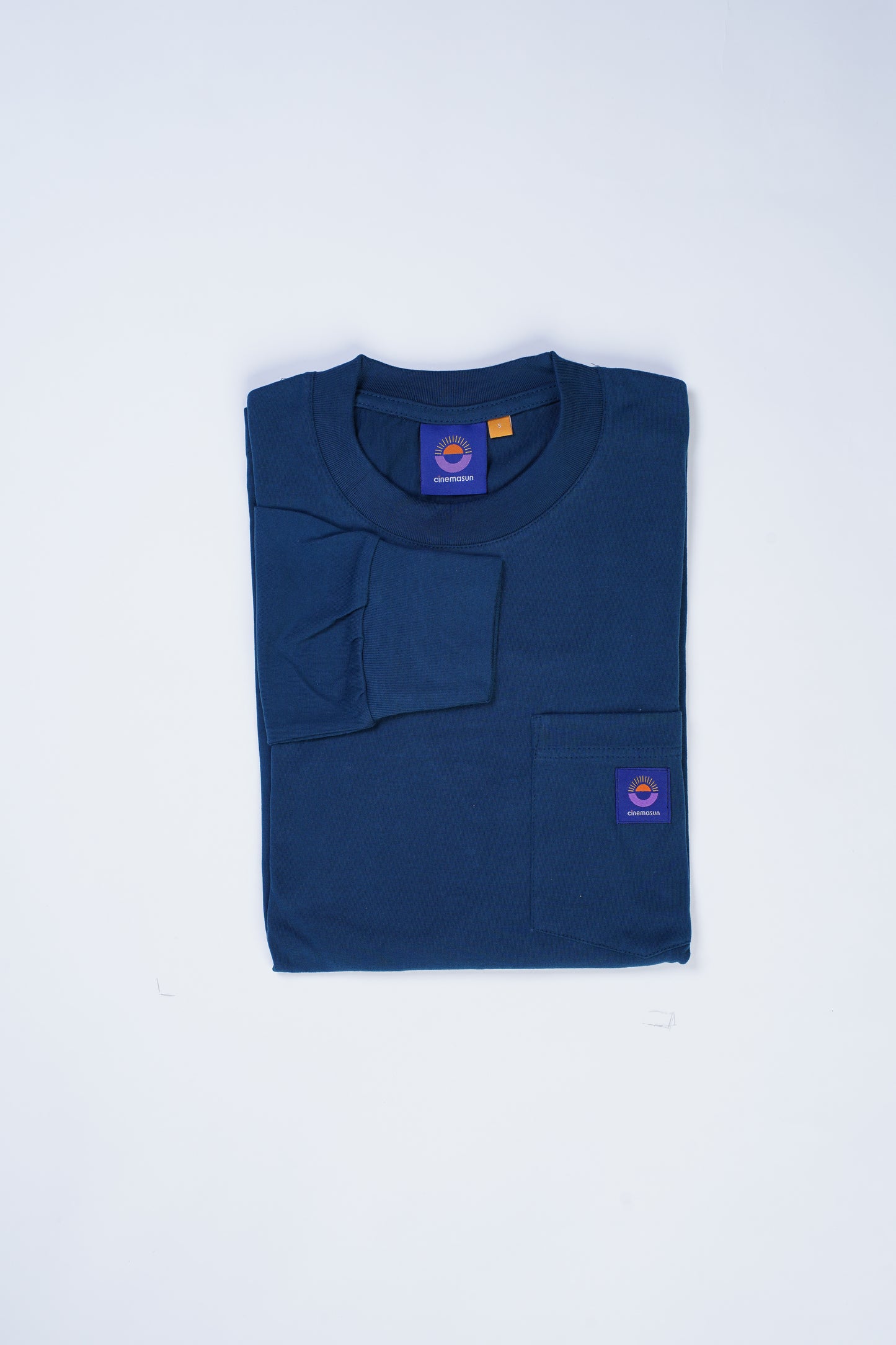 Pocket Suede Long Sleeves Tee - Cobalt