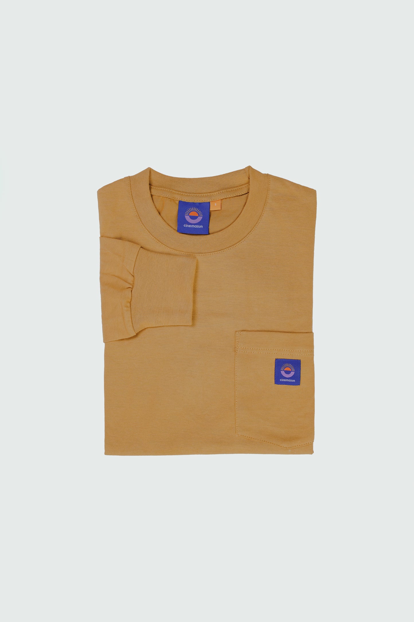 Pocket Suede Long Sleeves Tee - Curry