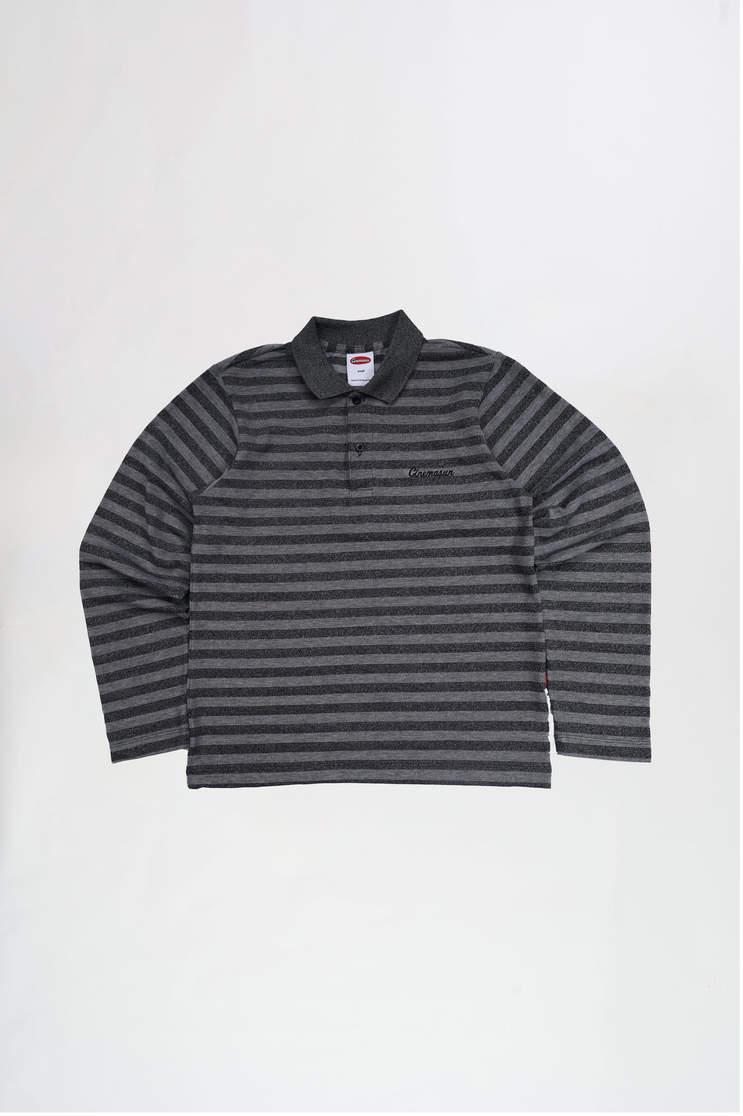 Script Logo Long Sleeves Polo - Black