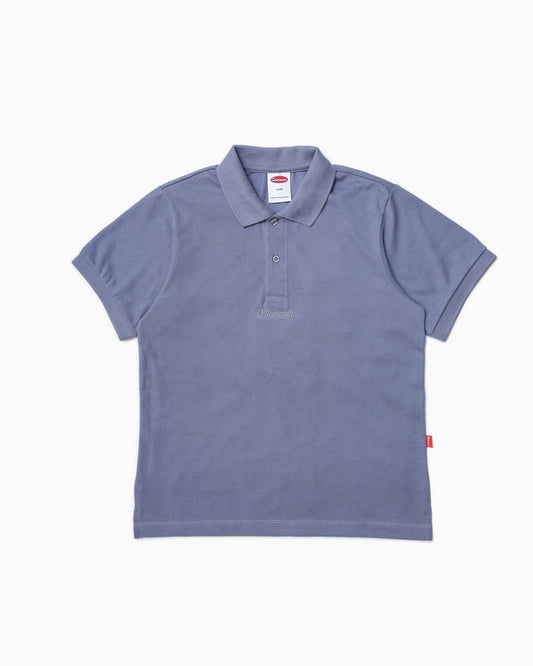 Script Icon Pique Polo Shirt - Off Blue