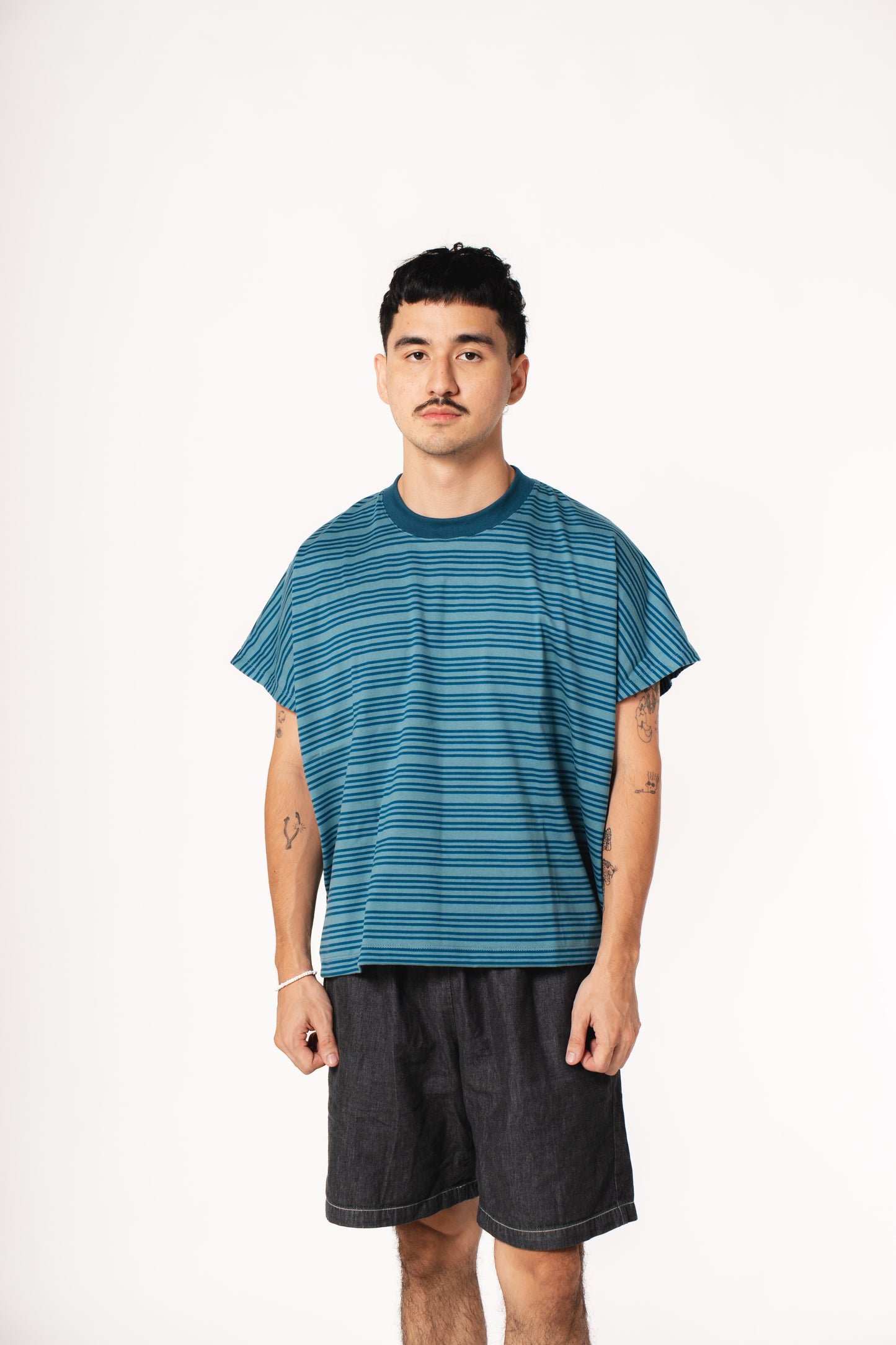 Cotton Stripes Metro Presko - Azure