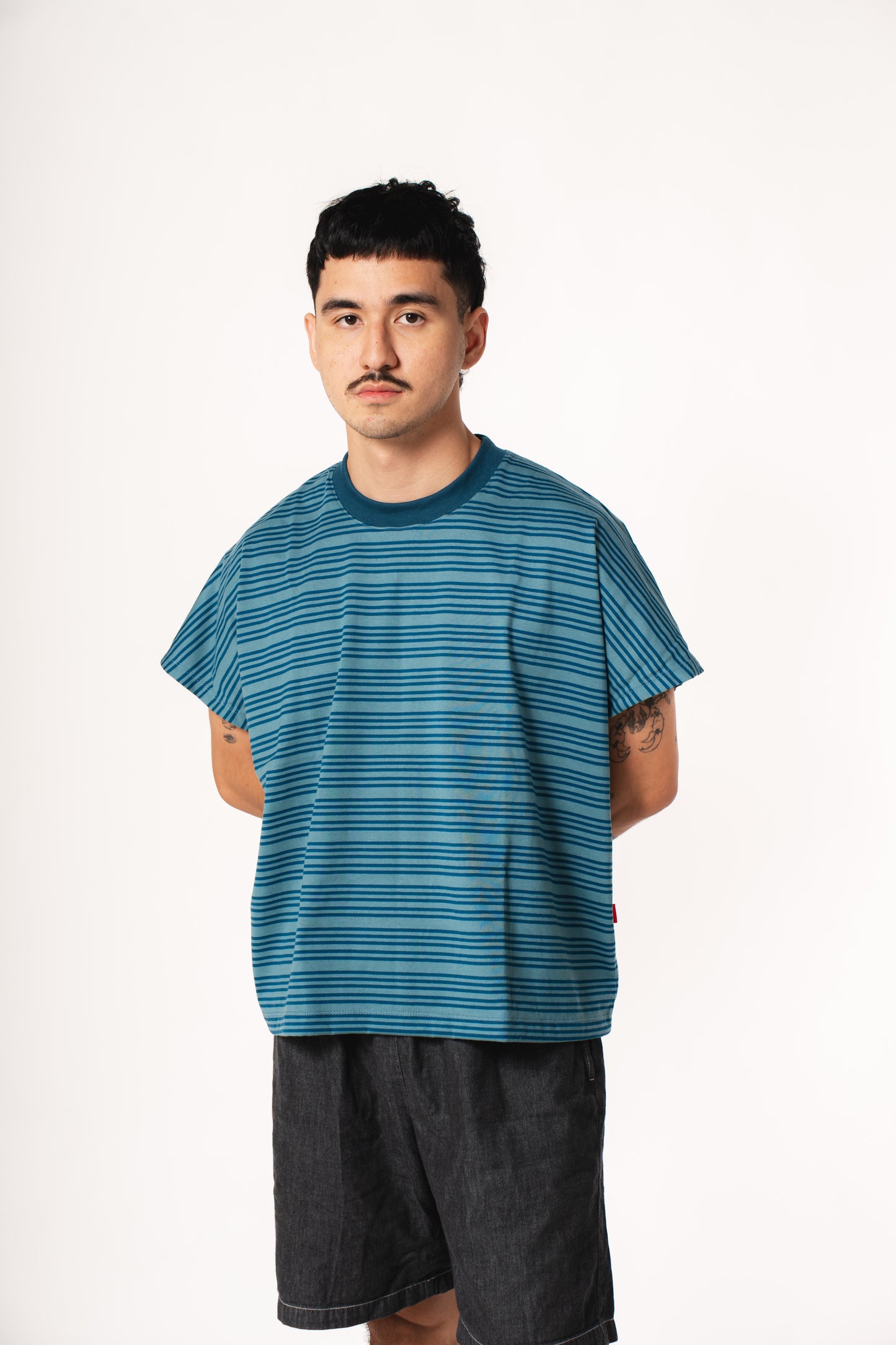Cotton Stripes Metro Presko - Azure
