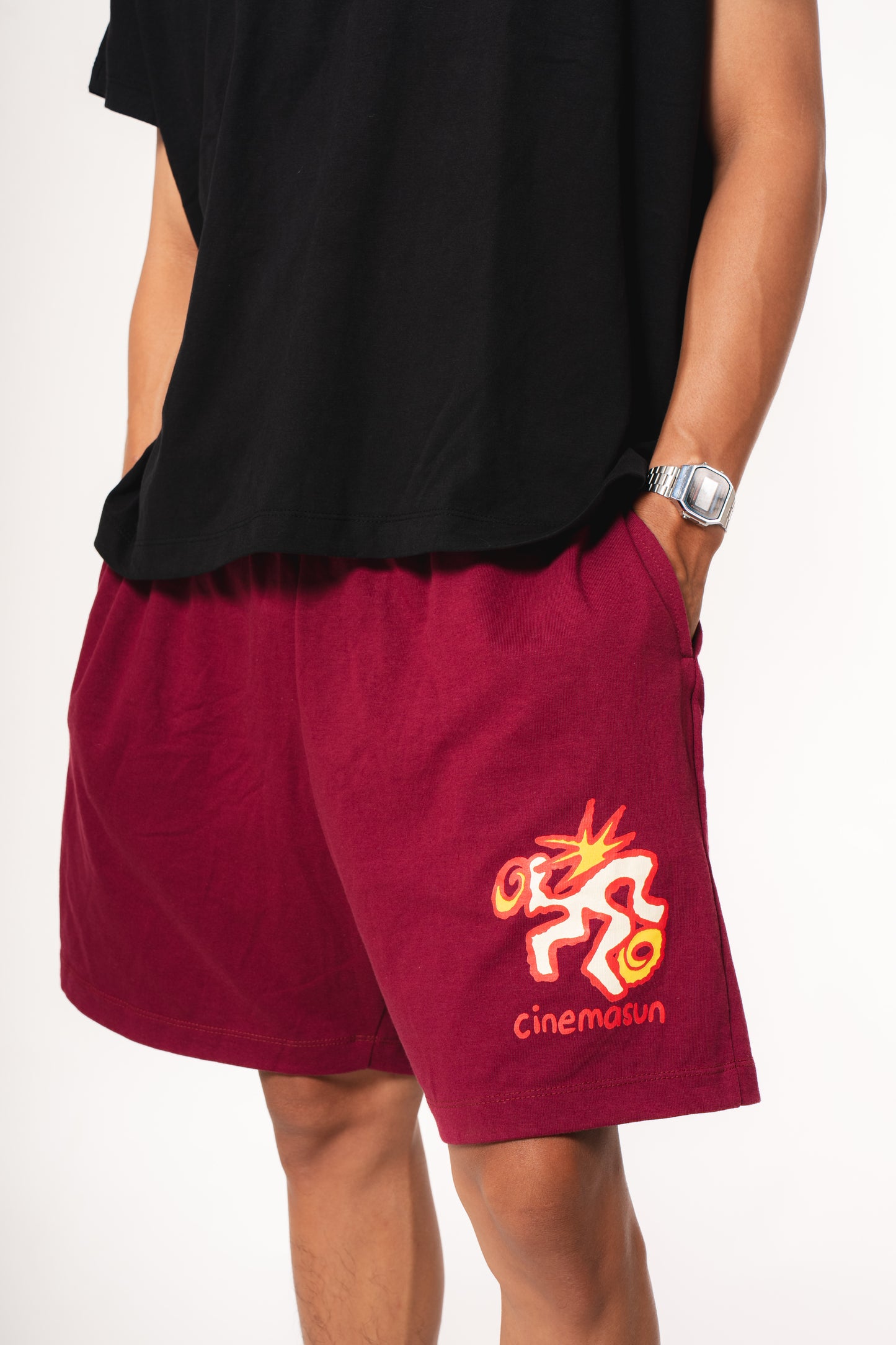 Tiny Man Heavy Jersey Shorts - Wine