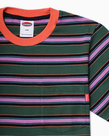 Pocket Stripes Jersey Tee - Pine