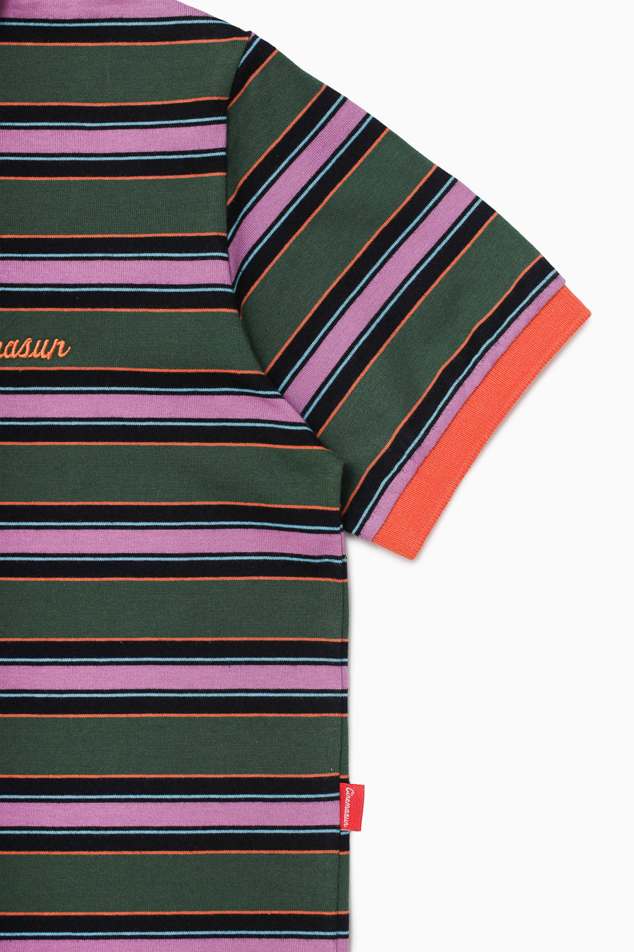 Iconic Cropped Stripes Polo Shirt - Pine