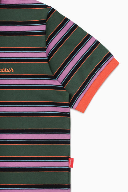 Iconic Cropped Stripes Polo Shirt - Pine