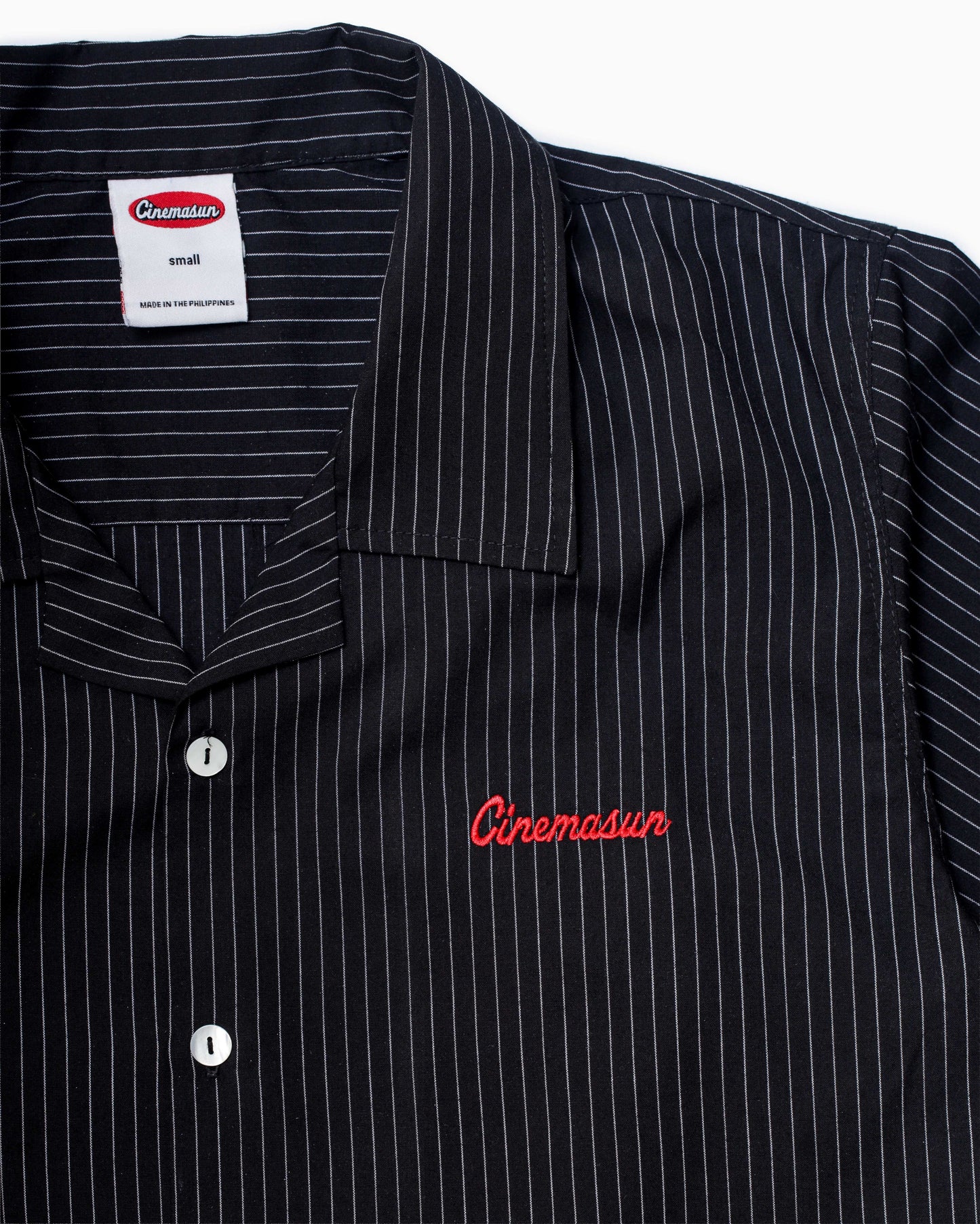 Script Diner Pinstripe Polo - Black