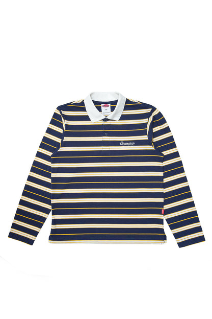 Script Logo Long Sleeves Polo - Royal Blue