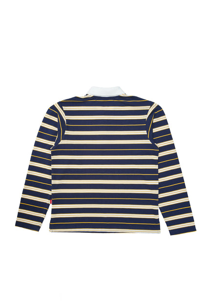Script Logo Long Sleeves Polo - Royal Blue
