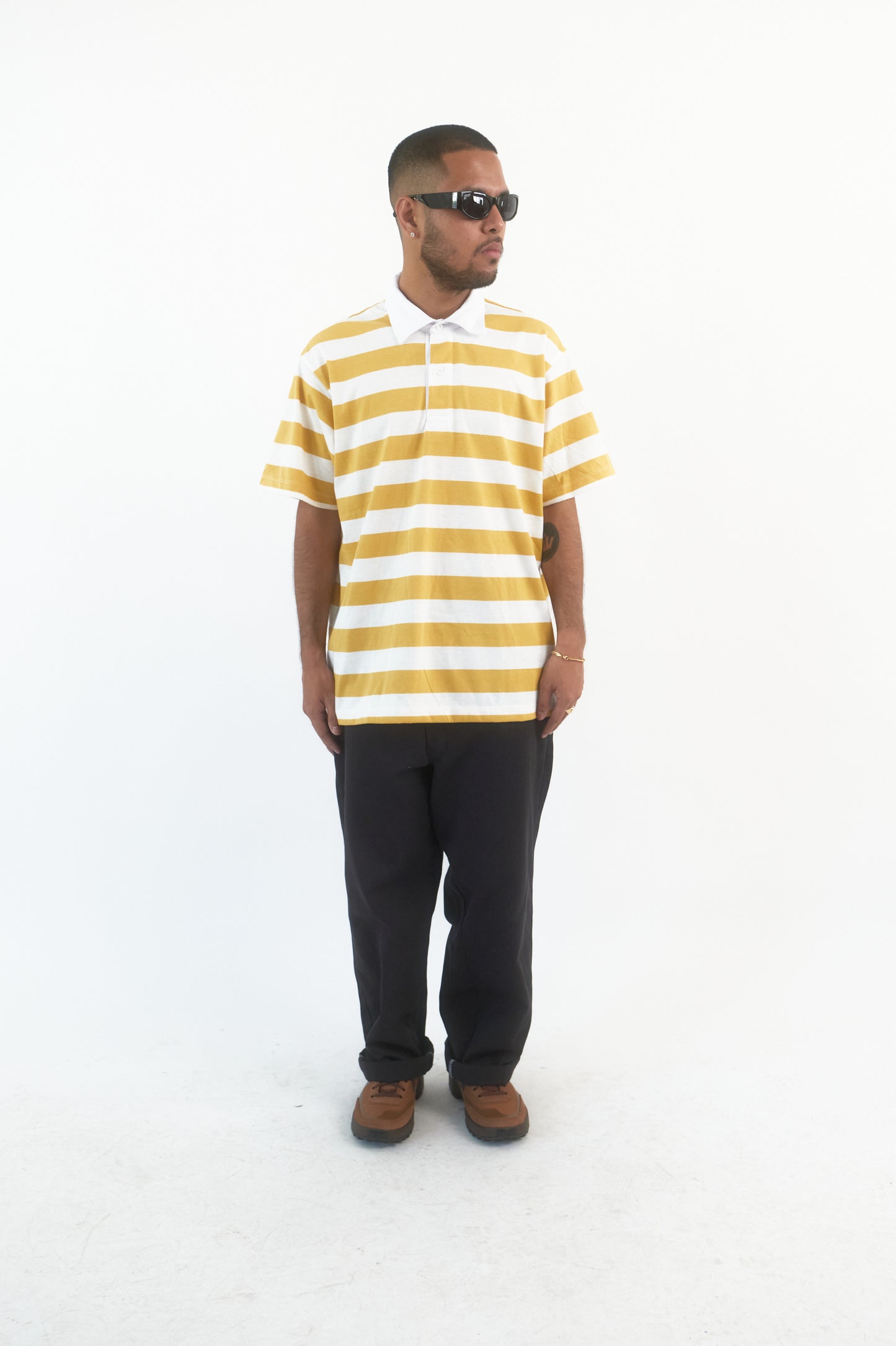 S/S Canary & White Rugger Polo