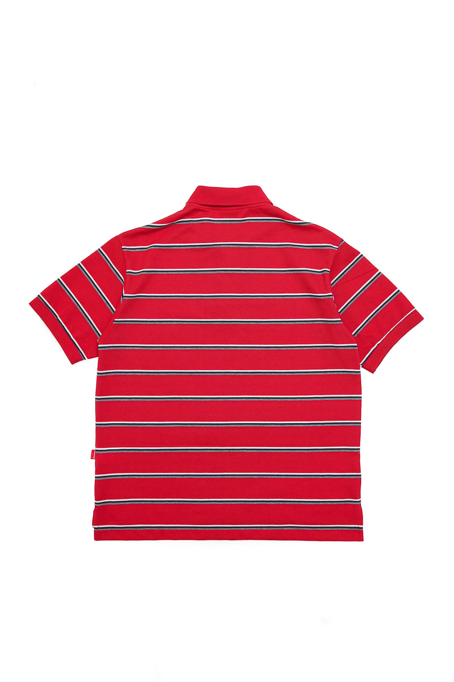 Script Icon Stripe Pique Polo Shirt - Scarlet Red