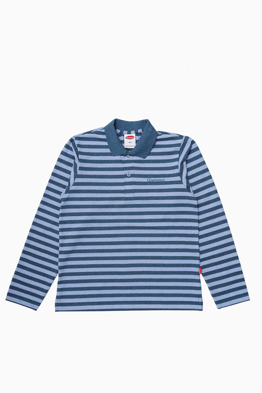 Script Logo Long Sleeves Polo - Azure