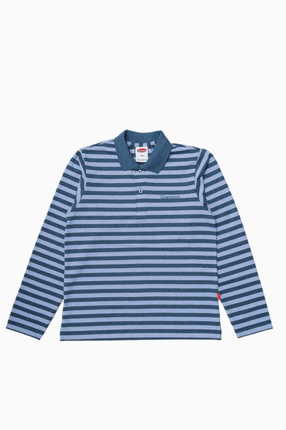 Script Logo Long Sleeves Polo - Azure