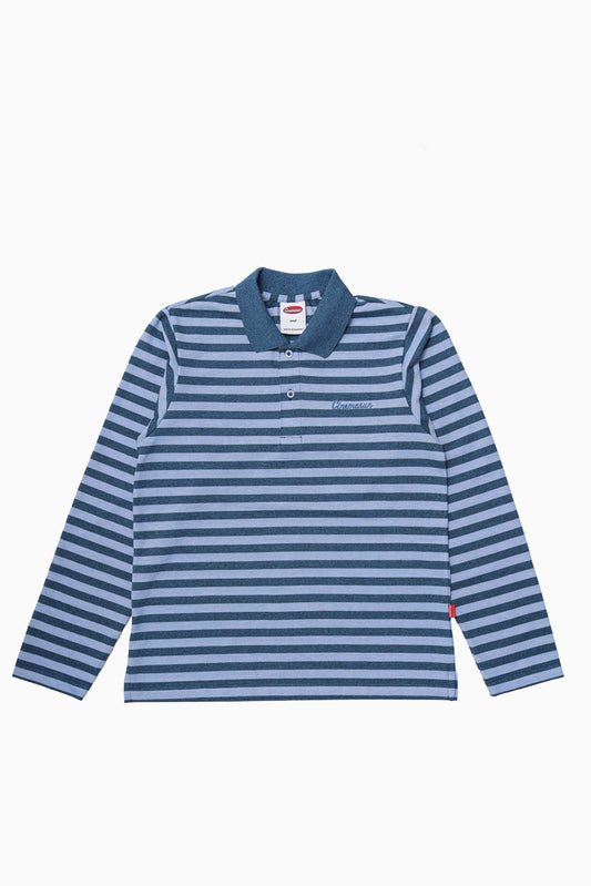 Script Logo Long Sleeves Polo - Azure