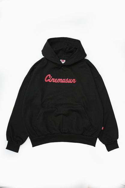 Script Brushed Hoodie - Black