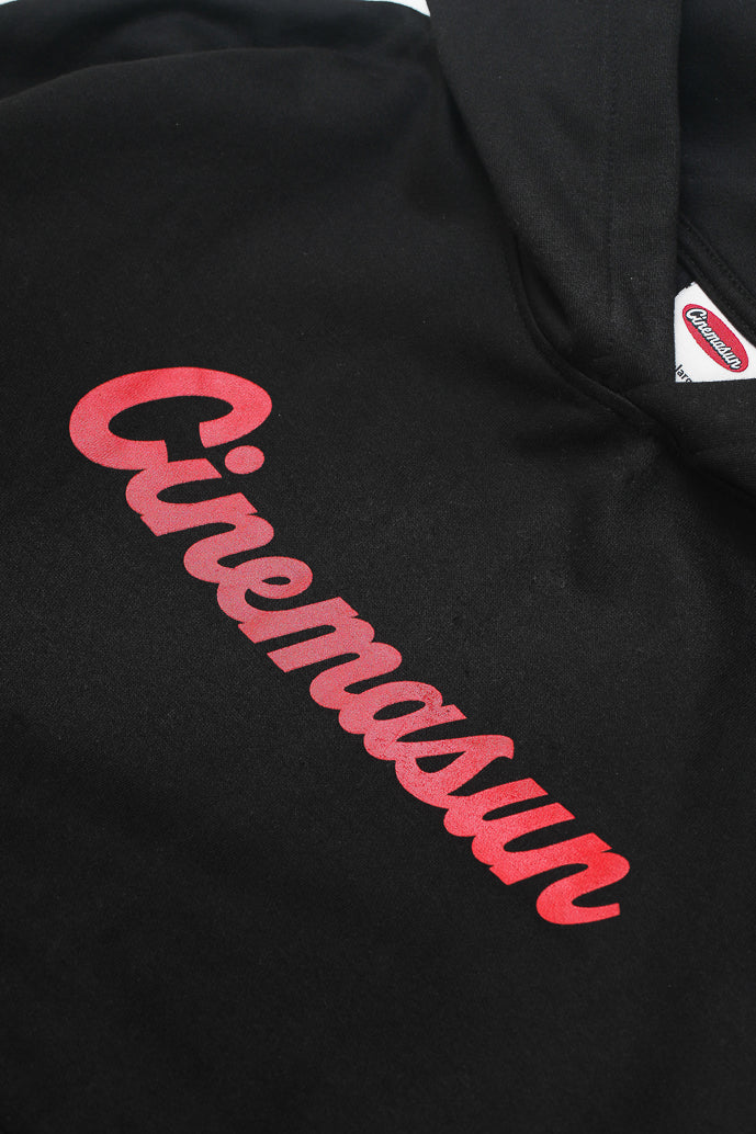 Script Brushed Hoodie - Black