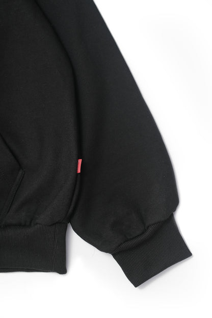 Script Brushed Hoodie - Black
