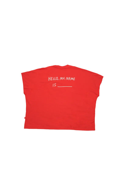 "HELLO MY NAME IS " Metro Presko Tee - Scarlet Red