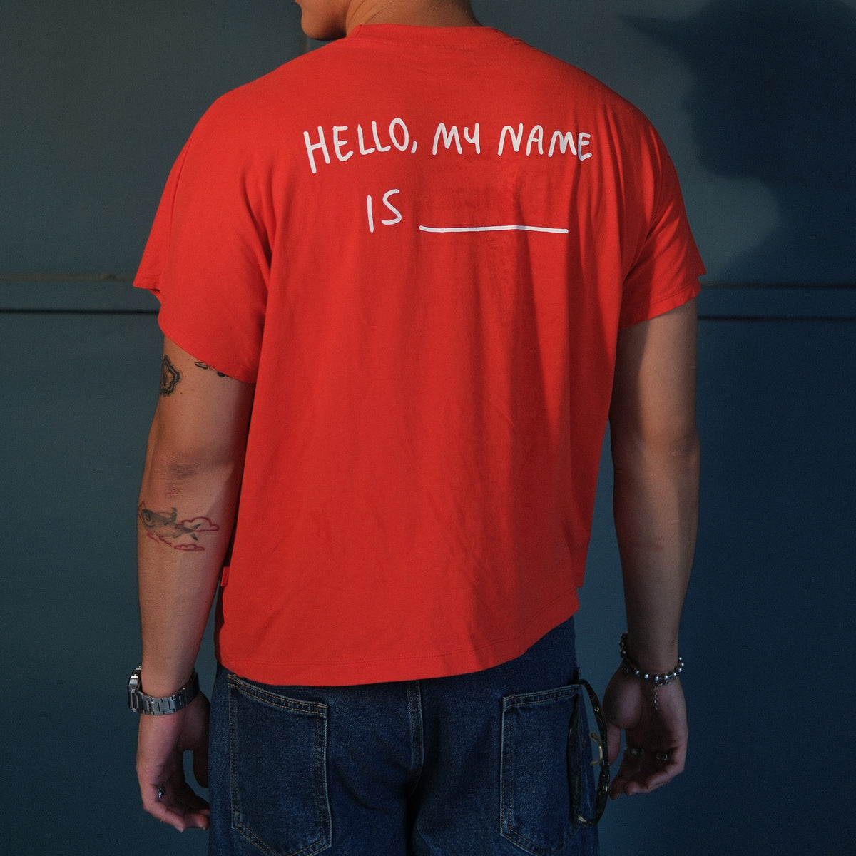 "HELLO MY NAME IS " Metro Presko Tee - Scarlet Red