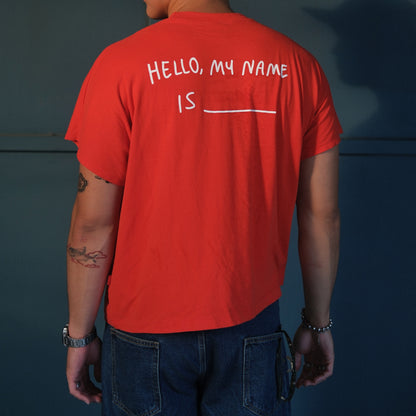 "HELLO MY NAME IS " Metro Presko Tee - Scarlet Red