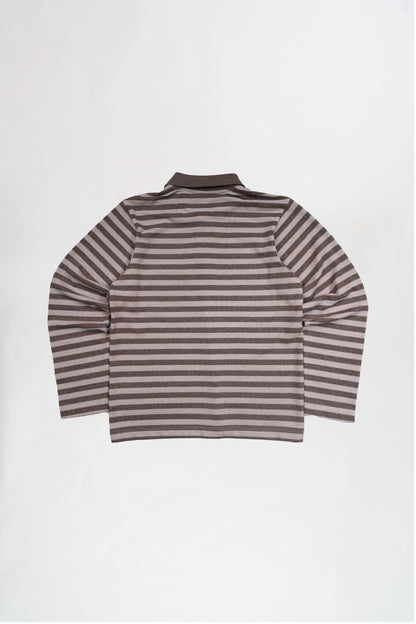 Script Logo Long Sleeves Polo - Brown