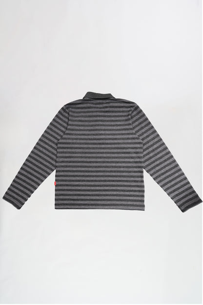 Script Logo Long Sleeves Polo - Black