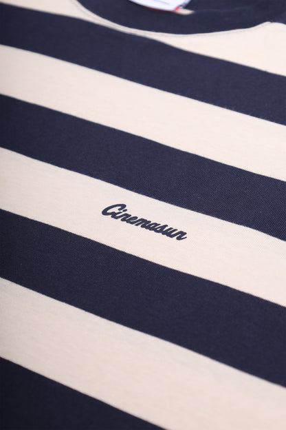 Navy & Oat Wide Stripes T-Shirt