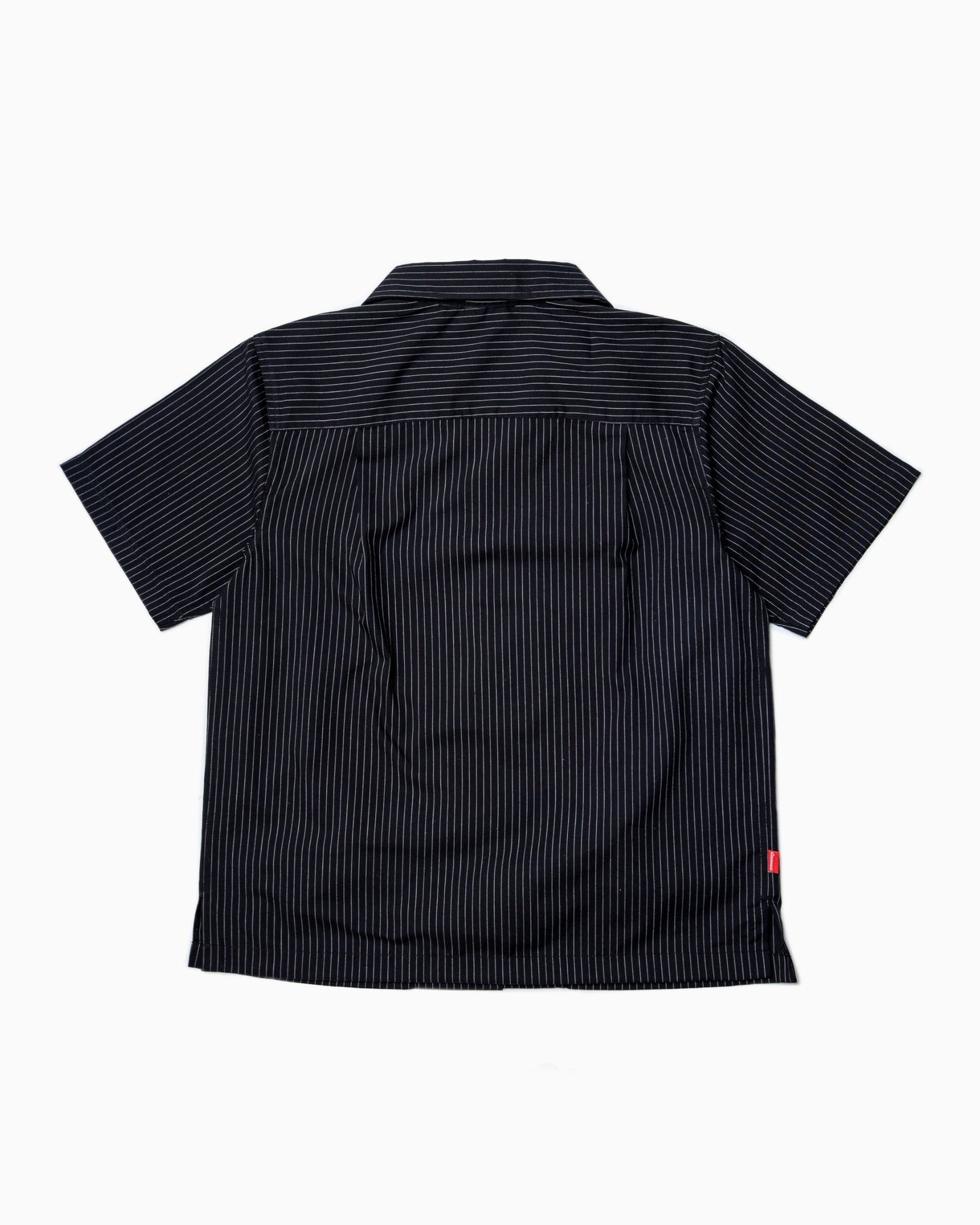 Script Diner Pinstripe Polo - Black