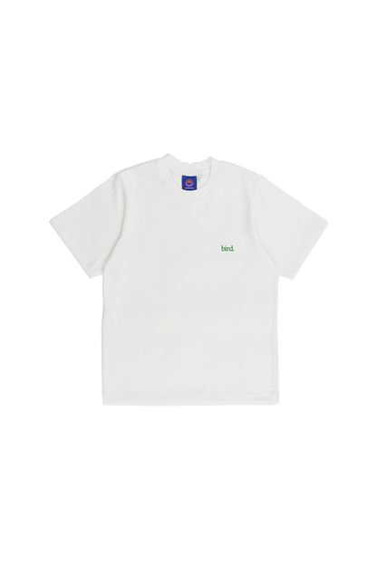 S/S white bird. Distancia Amigo Logo Tee