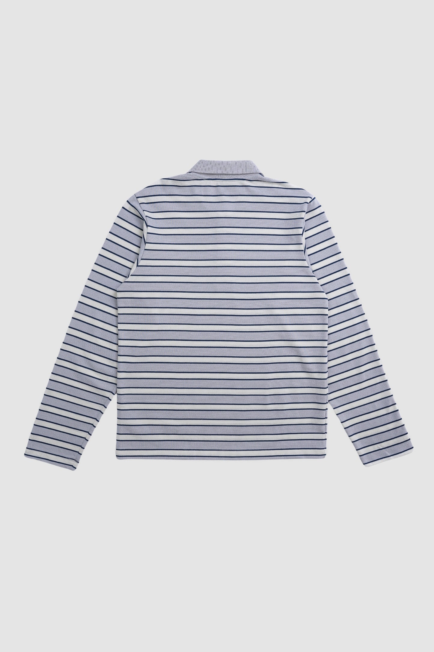 Grey Long Sleeves Stripes Polo