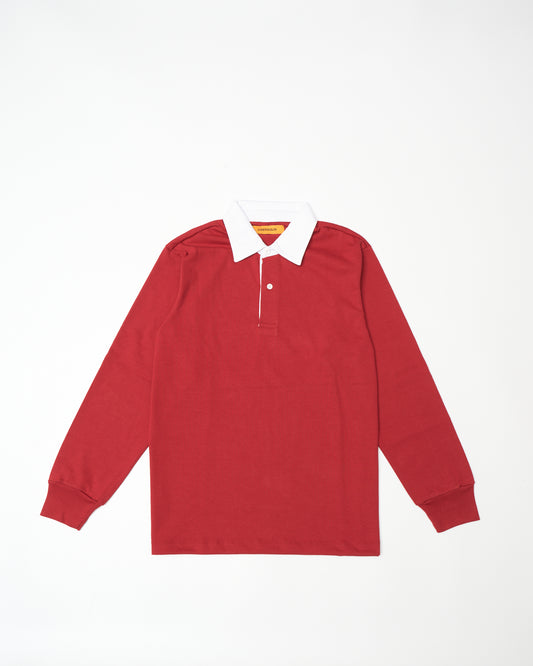 L/S Maroon Rugby Polo