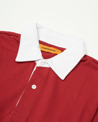 L/S Maroon Rugby Polo