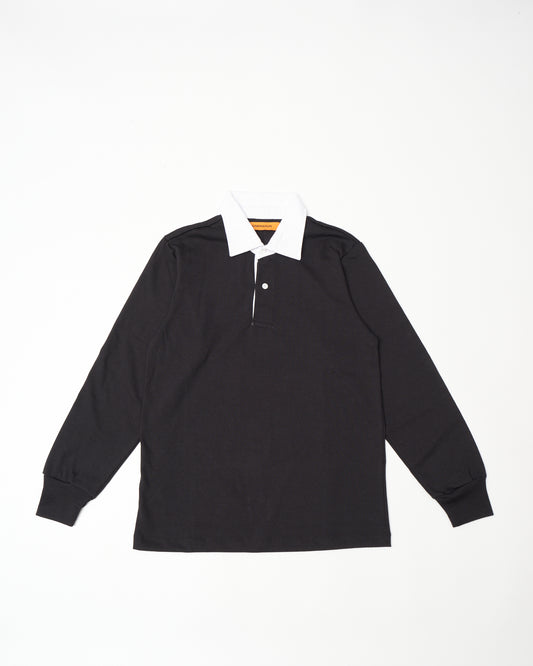 L/S Black Rugby Polo